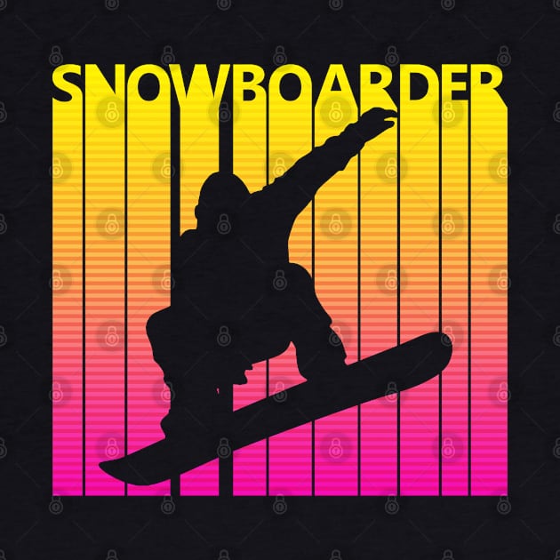 Vintage Retro Snowboarding Gift by GWENT